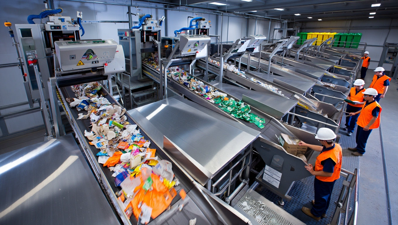 Recycling Facility showing the recycling process