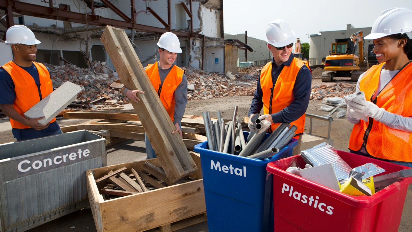 Construction Demolition Recycling bins